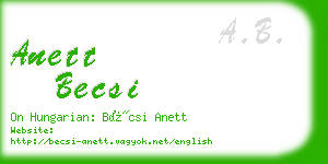 anett becsi business card